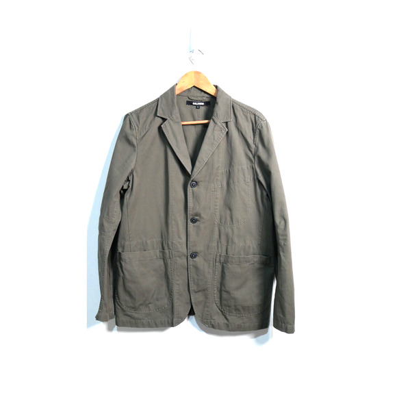 Baldwin Denim James Utility Blazer Mens Large in Taupe Gray Minimalist Workwear - Picture 2 of 8